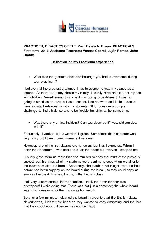 practicum experience in teacher education practicum experience examples